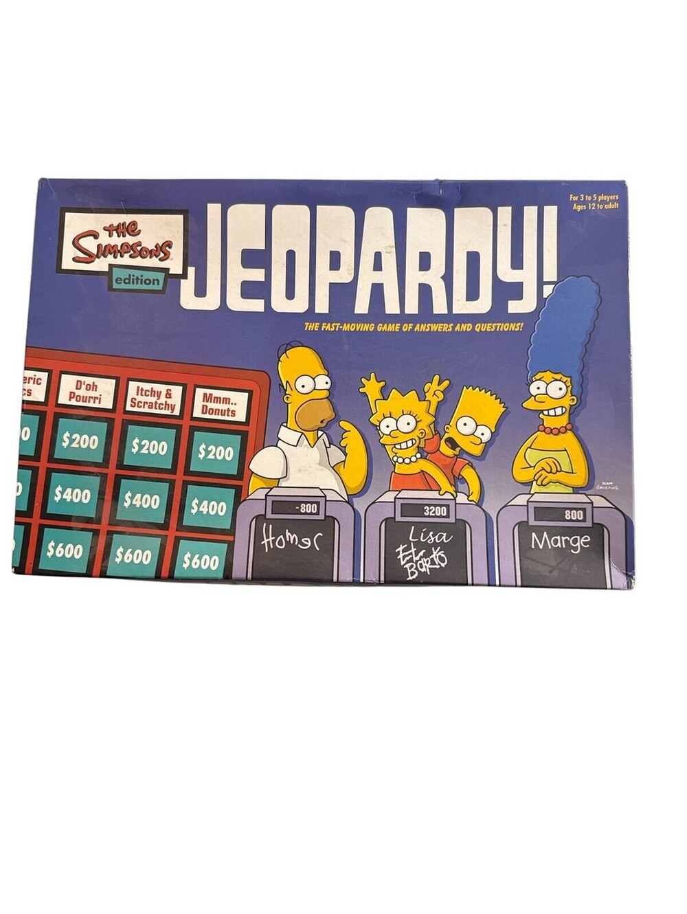 Pressman Jeopardy The Simpsons Board Game Complete Pieces Boxed 2003 Family